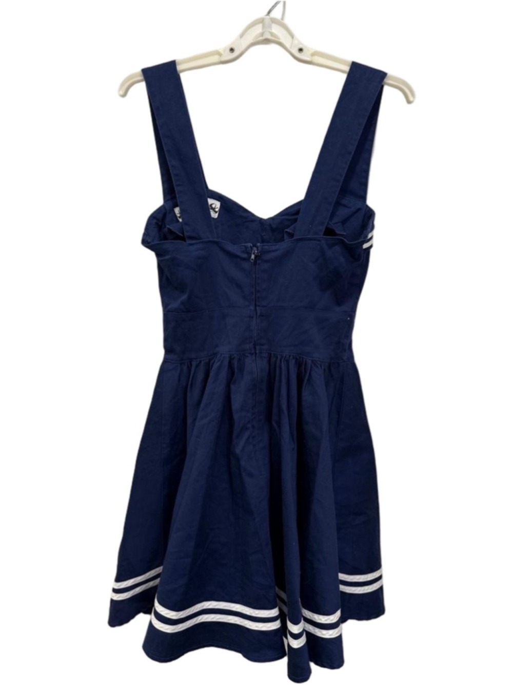 Hell Bunny Navy White Sailor Mini Dress Women's Size S - Picture 6 of 8